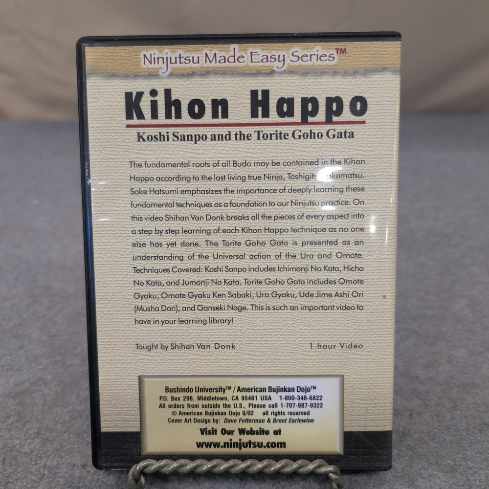 Ninjutsu Made Easy Kihon Happo Koshi Sanpo Torite Goho Gata Richard Van Donk DVD - Picture 2 of 2